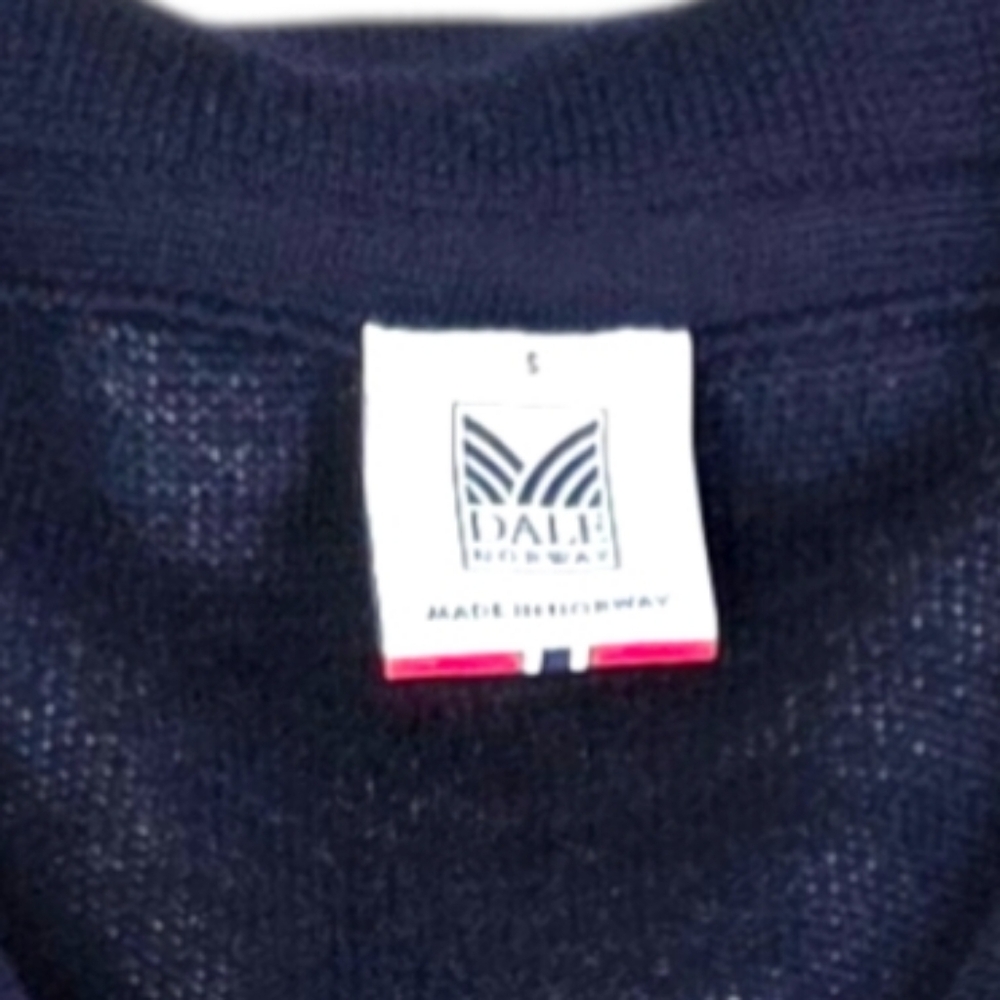 Dale Of Norway Vintage Navy and White High Quality Merino Wool Zip-Up Sweater S - Picture 7 of 12